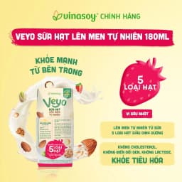 Thumbnail Thùng Veyo Sữa hạt lên men tự nhiên Vị Dâu Nhật (30hộp x 180ml) 3