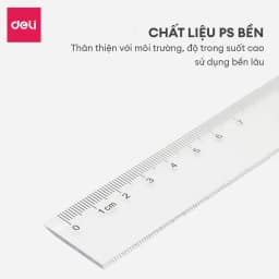 Thumbnail Thước kẻ trong suốt Deli - 18/ 20/ 30cm - Chất liệu PS bền chống trầy xước - Phù hợp với học sinh dân văn phòng học tập 1