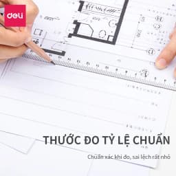 Thumbnail Thước kẻ trong suốt Deli - 18/ 20/ 30cm - Chất liệu PS bền chống trầy xước - Phù hợp với học sinh dân văn phòng học tập 2