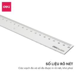 Thumbnail Thước kẻ trong suốt Deli - 18/ 20/ 30cm - Chất liệu PS bền chống trầy xước - Phù hợp với học sinh dân văn phòng học tập 4