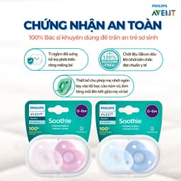 Thumbnail Ti Giả Avent Soothie Silicon Nguyên Khối Hỗ Trợ Chỉnh Nha, Chống Hô Vẩu 3