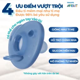 Thumbnail Ti Giả Avent Soothie Silicon Nguyên Khối Hỗ Trợ Chỉnh Nha, Chống Hô Vẩu 4