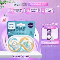 Thumbnail Ti Giả Avent Ultra Air 6-18 Tháng, Núm Ty Ngậm Cho Bé An Toàn Mềm Mại Chính Hãng 1