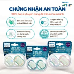 Thumbnail Ti Giả Avent Ultra Air Phát Sáng 0-18 Tháng Tuổi, Núm Ty Ngậm Ban Đêm Cho Trẻ Chính Hãng 2