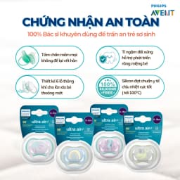 Thumbnail Ti Giả Avent Ultra Soft/Air Vỉ Đơn 0-18 Tháng Tuổi, Núm Ty Ngậm Siêu Mềm Cho Trẻ Chính Hãng 2