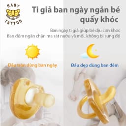 Thumbnail Ti Ngậm SIlicone Nano Bạc Kháng Khuẩn, Hạn Chế Mút Tay, Rèn Luyện Kỹ Năng Hút Cho Bé BABY TATTOO 1