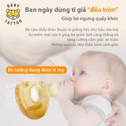 Thumbnail Ti Ngậm SIlicone Nano Bạc Kháng Khuẩn, Hạn Chế Mút Tay, Rèn Luyện Kỹ Năng Hút Cho Bé BABY TATTOO 2