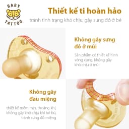 Thumbnail Ti Ngậm SIlicone Nano Bạc Kháng Khuẩn, Hạn Chế Mút Tay, Rèn Luyện Kỹ Năng Hút Cho Bé BABY TATTOO 4
