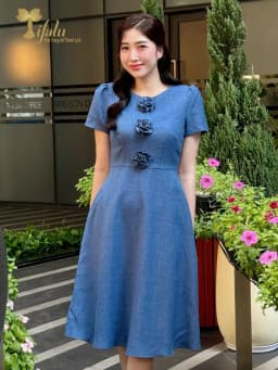 Thumbnail TIFALU - Đầm dáng xoè công sở, dạo phố - ZOL418BLU 1