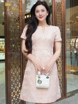 Thumbnail TIFALU - Đầm suông A bigsize màu cam đào dự tiệc sang chảnh - ZOL745ONG 1