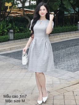 Thumbnail TIFALU - Váy nữ, Đầm suông A bigsize dự tiệc sang chảnh - ZOL422GRY 2