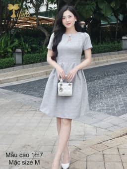 Thumbnail TIFALU - Váy nữ, Đầm suông A bigsize dự tiệc sang chảnh - ZOL422GRY 3