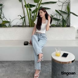 Thumbnail TINGOAN® - Áo len xù crop ngắn tay chéo dây nude MISSIN' U TOP/ND phiên bản mới nhất tháng 10 năm 2023 4