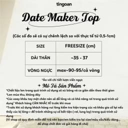Thumbnail TINGOAN® - Áo len xù ngắn tay cổ lượn viền trắng DATE MAKER TOP/WH PHIÊN BẢN MỚI NHẤT T6.2024 3