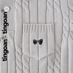 Thumbnail TINGOAN® - Áo len xù POLO cổ bẻ xám phối túi ngực POLO BABY TOP/GR (không bao gồm khăn choàng cổ) 1