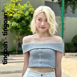 Thumbnail TINGOAN® - Áo len xù xám trễ vai ngang NINGNING TOP/GR PHIÊN BẢN MỚI NHẤT T6/2024 4