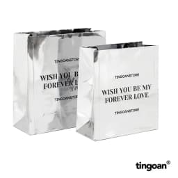 Thumbnail TINGOAN® - PHỤ KIỆN TÚI GIẤY BÌA MỀM BẠC TINGOAN QUAI ĐÍNH KEO 2