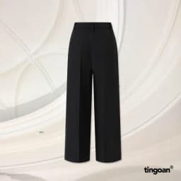 Thumbnail TINGOAN® - Quần ống rộng suông cạp cao hack dáng đen trơn CHARLIE CULOTTES ver 2/BL PHIÊN BẢN MỚI NHẤT T6/2024 1