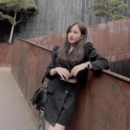 Thumbnail TINGOAN® - Quần váy cạp cao vạt chéo 3 cúc đen SOFT GLAM SKORTS /BL 4