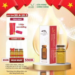 Thumbnail Tinh chất collagen tươi Vieskin Collagen Gold Shine căng bóng da, làm đẹp, trẻ hoá da và chăm sóc môi sau phun xăm 7ml 1