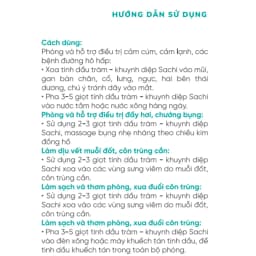 Thumbnail Tinh Dầu Tràm - Khuynh Diệp Sachi Giúp Làm Ấm Cơ Thể, Giảm Chướng Bụng, Làm Dịu Các Vết Côn Trùng Cắn 30ml 3