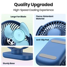 Thumbnail Topk USB Bàn Nhỏ Quạt Di Động Mini 3 Tốc Độ Quạt Để Bàn Yên Tĩnh 360° Quạt bàn điều chỉnh xoay được cho phòng ngủ văn phòng tại nhà 2