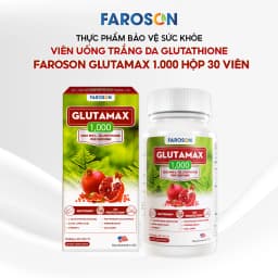 Thumbnail TPBVSK Viên Uống Trắng Da Chứa Glutathione Faroson Glutamax 1000 Hỗ Trợ Sáng Da Mờ Thâm Nám Chống Nắng Hộp 30 Viên 2