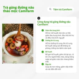 Thumbnail Trà gừng đường nâu thảo mộc Camifarm, bổ máu, giữ ấm cơ thể, đẹp da, giảm đau bụng kinh, tăng huyết áp 2