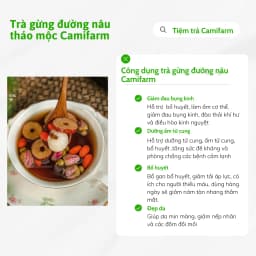 Thumbnail Trà gừng đường nâu thảo mộc Camifarm (1/2 viên đường nâu, nụ hồng, táo đỏ, gừng, kỳ tử, long nhãn) hỗ trợ giảm bụng kinh 1