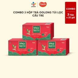 Thumbnail Trà Oolong Túi Lọc Cầu Tre - 1 hộp (25 gói) / 3 hộp (75 gói) (Trà túi lọc o long/ô long pha chế) 2