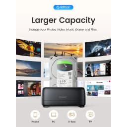 Thumbnail Trạm kết nối ổ cứng ORICO USB 3.0 sang SATA với chức năng sao chép ngoại tuyến cho (2,5 "3,5" Inch) Vỏ ổ cứng Hỗ trợ lên đến 36TB 10GbpsTpye-C / Tpye-B Cáp đi kèm 2
