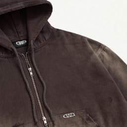 Thumbnail TRASH FULLZIP HOODIE BROWN / Áo hoodie vải jeans / GAMBLE WORLDWIDE 2