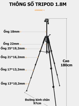 Thumbnail Tripod Điện Thoại 1.8m Kiêm Chân Máy Ảnh 360 Độ Chắc Chắn, Điều Chỉnh Cao Thấp, Dùng Để Chụp Ảnh Quay Phim - HOLOCOM 2