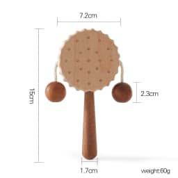 Thumbnail Trống Lục Lạc Đồ Chơi Hình Bánh Quy Bằng Gỗ Cho Bé 2