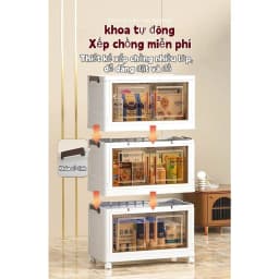 Thumbnail Tủ nhựa gấp không cần lắp đặt, tủ đựng đồ phòng ngủ bằng nhựa, chất liệu pp cao cấp không mùi 4
