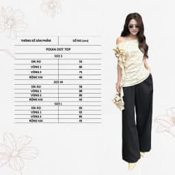 Thumbnail TUBYCATU | Áo lệch vai chấm bi cream polka dot top 3