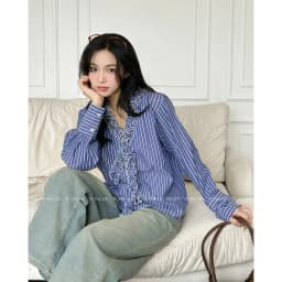 Thumbnail TUBYCATU | Áo sơ mi sọc calista shirt phối bèo 2