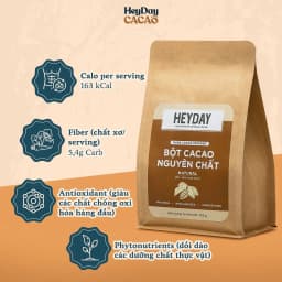 Thumbnail Túi 500g Bột Cacao Nguyên Chất Việt Nam 100%, Dòng Natural Không Kiềm Hóa - Heyday Cacao 4