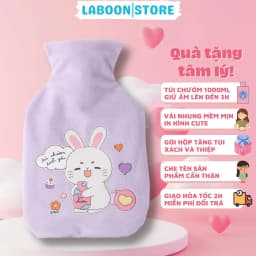 Thumbnail Túi chườm đa năng Laboon, phiên bản hình thỏ tím 1000ml dễ thương tiện lợi cho bạn nữ 1