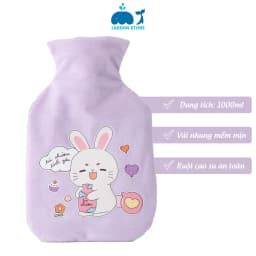 Thumbnail Túi chườm đa năng Laboon, phiên bản hình thỏ tím 1000ml dễ thương tiện lợi cho bạn nữ 2