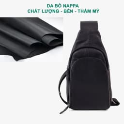 Thumbnail Túi đeo chéo nam da bò Nappa Venus DC108 - Bụi leather - Bảo hành 12 tháng 3