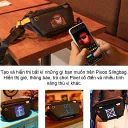 Thumbnail Túi đeo chéo nam nữ Divoom Pixoo Slingbag, màn hình Led pixel art, tích hợp app Divoom, nhập và hiển thị tin nhắn 2