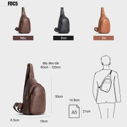 Thumbnail Túi đeo chéo da đa năng Fadoda FDC5 nhiều màu da tổng hợp độc quyền của hãng 2