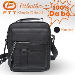 Thumbnail Túi đeo chéo da bò nam FTT Leather phối nắp gập thời trang nhiều ngăn tiện lợi đựng được ipad mini 1