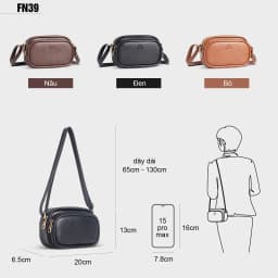 Thumbnail Túi đeo chéo da nữ đựng điện thoại thời trang Fadoda FN39 2