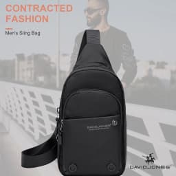Thumbnail Túi đeo chéo DAVID JONES trước ngực da pu phong cách pháp thời trang dành cho nam 2