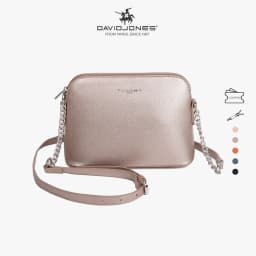 Thumbnail Túi đeo chéo DAVID JONES từ da pu phối dây xích thời trang mùa xuân dành cho nữ 1