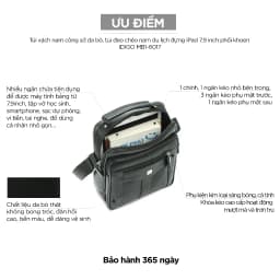 Thumbnail Túi đeo chéo nam da thật phối khoen IDIGO MB1 - 6017 3