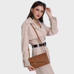 Thumbnail Túi đeo chéo nữ dáng chữ nhật nắp gập IDIGO FB2-380-00 2