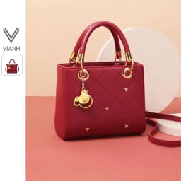 Thumbnail Túi đeo chéo nữ Just Star dễ thương thời trang nữ sang trọng tinh tế có khoá kéo charm gấu 172633A 1